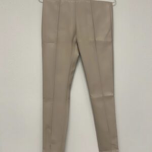 Nude leather broek
