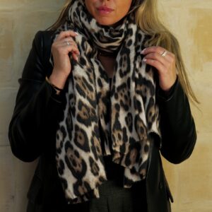Licht bruin print sjaal